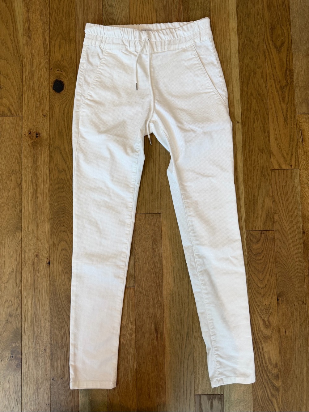 Bevy Flog White Drawstring Pull-On Straight Pants Women’s Size 25